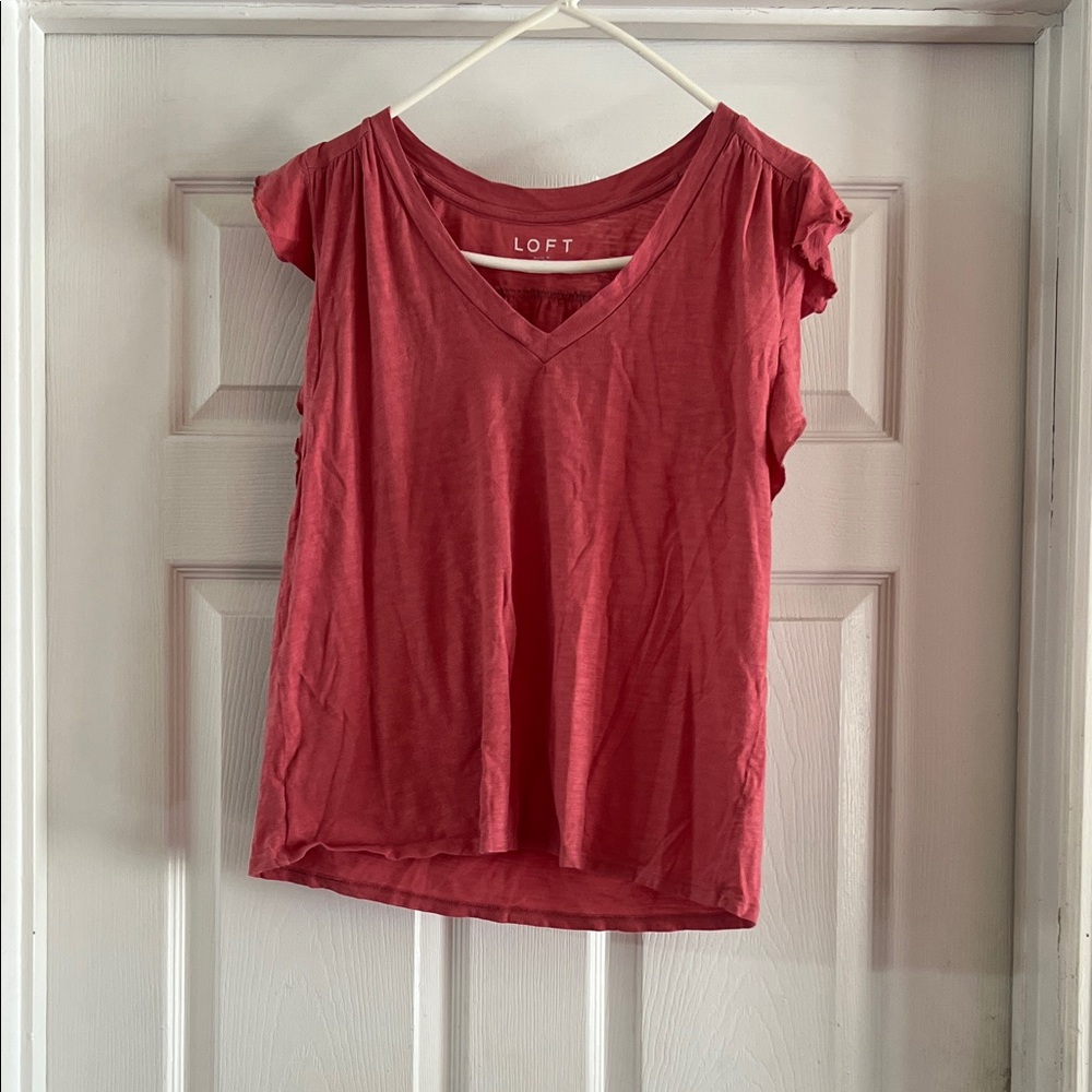 LOFT Women's Short Sleeve Red Tee